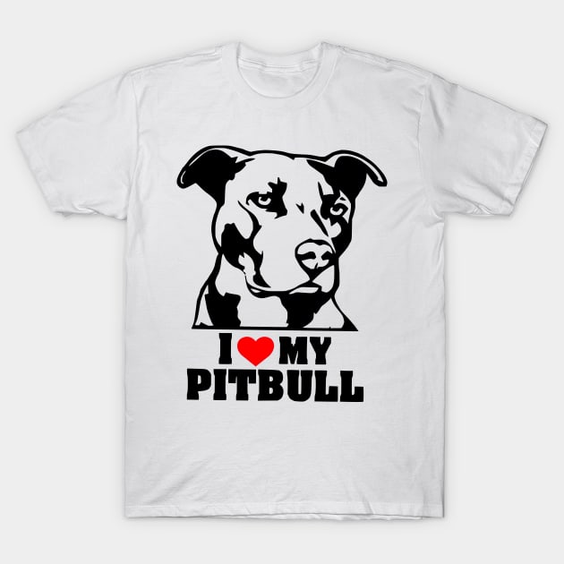 i heart my pitbull T-Shirt by Pet & Nature Lovers